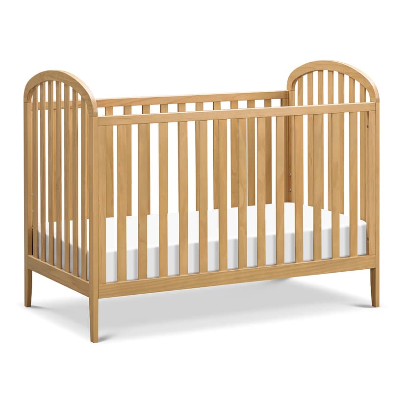 Davinci Beau 3-in-1 Convertible Baby Crib - GREENGUARD Gold Certified Crib- Convertible Crib to Toddler Bed and Daybed - Baby Bed w/ 4 Adjustable Heights - Wooden Crib - Honey