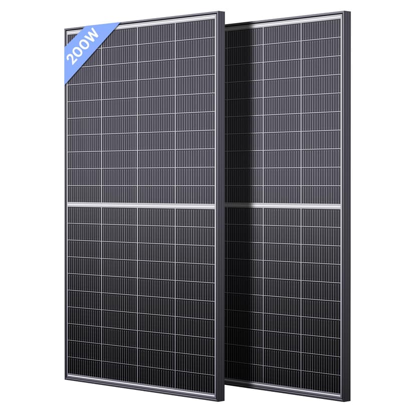 Callsun N-Type 16BB 400W Bifacial Solar Panel, 2Pcs 200 Watt Solar Panel 12V, 25% High Efficiency, Dual-module Parallel Anti-Shade Design, for RV Van Marine Home Rooftop Off-Grid Systems (2 Pack 200W)