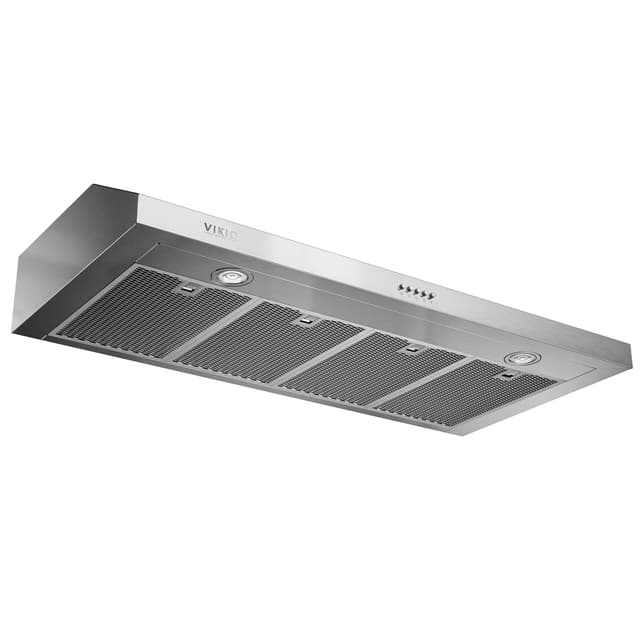 VIKIO HOME Under Cabinet Range Hood 42 Inch, 580 CFM Dual-Motor Kitchen Vent with LED Lights, Button Control, Ducted Vent Hood, Reusable 5-Layer Aluminum Filters, Stainless Steel