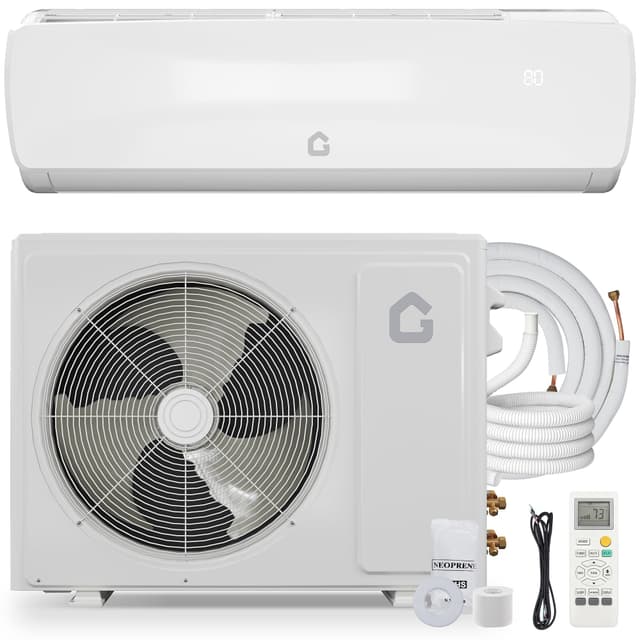 19 SEER2 Ultra-Quiet Mini Split AC | 9000 BTU 3-in-1 Cooling/Heating/Dehumidifier | 230V Inverter Heat Pump | 42dB Whisper Operation | 10ft Pre-Charged Line Set | White Modern Design