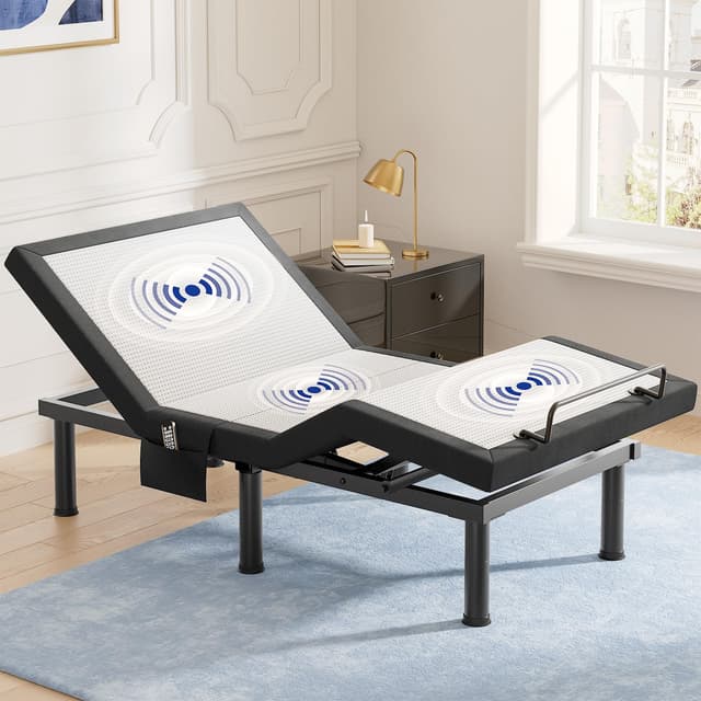 Tami Tami T600 Adjustable Bed Frame Twin XL Size with Remote & Massage - Syncable Electric Beds Bases, Zero Gravity, USB, Side Pocket, Nightlight, Quiet Motor, 5 Min Easy Assembly