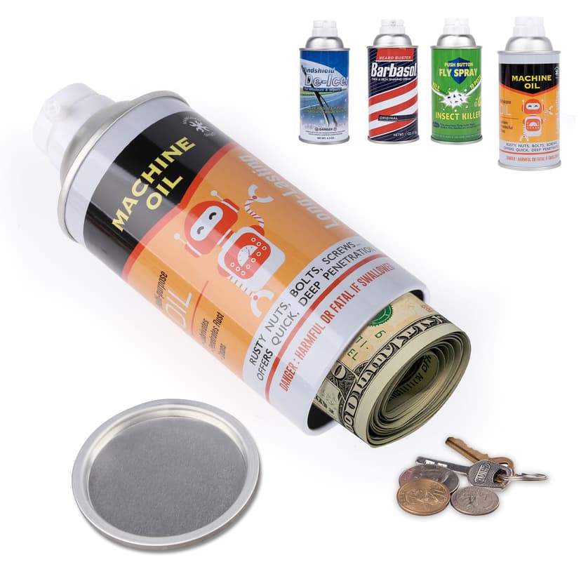 BarGifts Hidden Safe Fake Spray Can with Hidden Compartment, Hidden Storage Keep Your Valuables Safe Like Money, Keys, and Jewelry- Orange