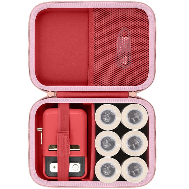 Baval Label Printer Case Compatible with NIIMBOT B21/B21 Pro/B1 Label Maker Thermal Label Printer and 2 inch Label Paper(Red Case)
