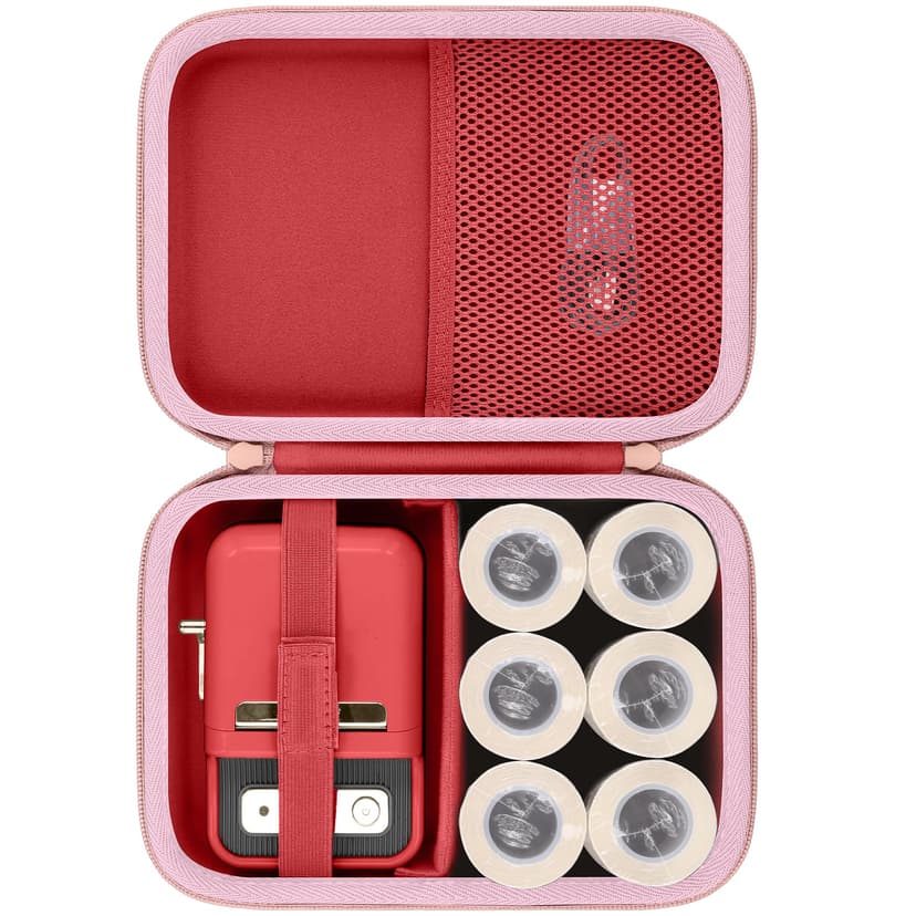 Baval Label Printer Case Compatible with NIIMBOT B21/B21 Pro/B1 Label Maker Thermal Label Printer and 2 inch Label Paper(Red Case)