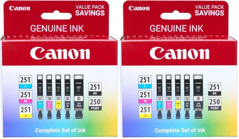 Canon PGI-250/ CLI-251 5 Color Amazon Pack,(Pack of 2)
