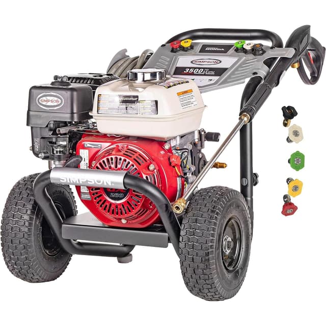 Simpson 61014 3500 PSI at 2.5 GPM Honda GX200 with AAA AX300 Axial Cam Pump Cold Water Professional Gas Pressure Washer PS61002-S