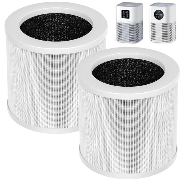 2 Pack A1 Replacement Filter Compatible with VEWIOR Air Purifier HQSC-50, HQKJ-80, AMEIFU AP01W, KOIOS HQKJ-50 Air Pur ifier, 3-in-1 HEPA Air Cleaner Filter