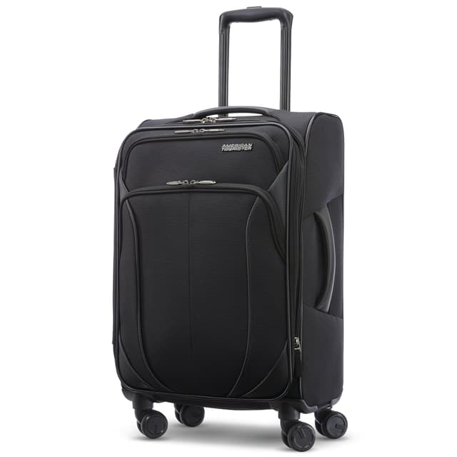 American Tourister 4 KIX 2.0 Expandable Softside Luggage with Spinner Wheels, 20 SPINNER, BLACK