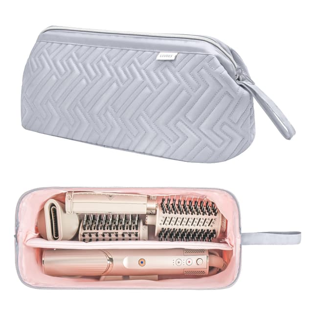 Leudes Hair Tools Travel Bag for Shark Flexstyle Carrying Case Portable Shark Hair Air Wrap Dryer Case Waterproof Dustproof Flat Curling Iron Travel Organizer (Light Gray)
