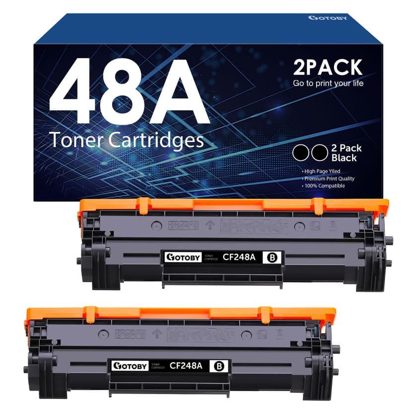 GOTOBY Compatible Toner Cartridge Replacement for HP 48A CF248A for Pro M15w M15a M16w M16a M28w M28a M29w M29a M30w M31w Printer (Black, 2 Pack)