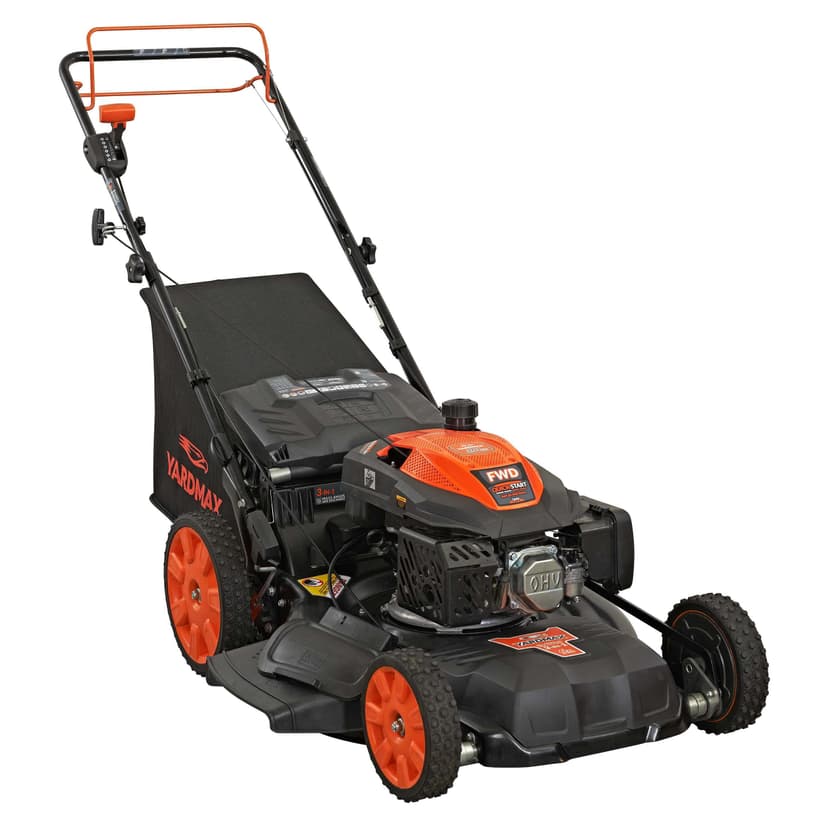 YARDMAX 22 in. 201cc Select PACE 6 Speed CVT High Wheel FWD 3-in-1 Gas Walk Behind Self Propelled Lawn Mower, Black (YG2860)
