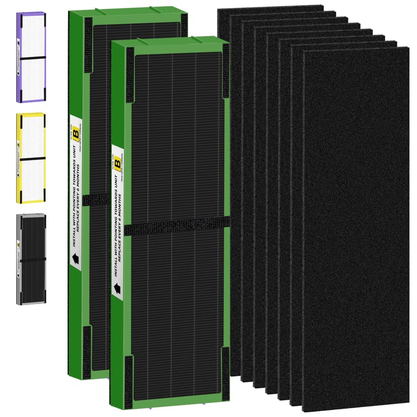 Pulluty FLT4825VO HEPA Toxin Absorber Filter B Replacement Compatible with G-Guardian Air Purifiers AC4825 AC4825E AC4825W AC4300 AC4800 AC4900 AC4850,2 H13 True HEPA Filters+8 Carbon Pre-Filters