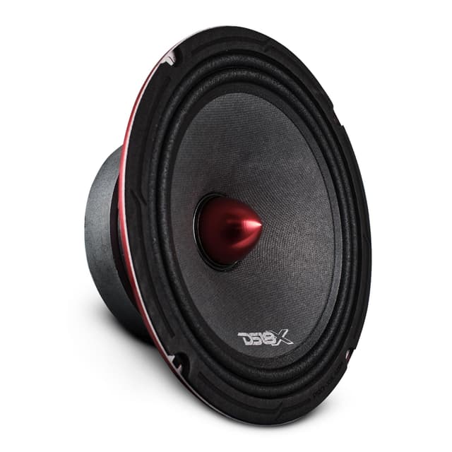 DS18 PRO-X8BM Loudspeaker - 8", Midrange, Red Aluminum Bullet, 550W Max, 275W RMS, 8 Ohms - Premium Quality Audio Door Speakers for Car or Truck Stereo Sound System (1 Speaker)