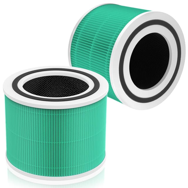 Core 300 Toxin Absorber Replacement Filter, Compatible with LEVOIT Core 300/Core 300S Air Purifier, 3-in-1 H13 Grade, True HEPA Replacement Filter, Compare to Part # Core 300-RF-TX, Green, 2 Pack