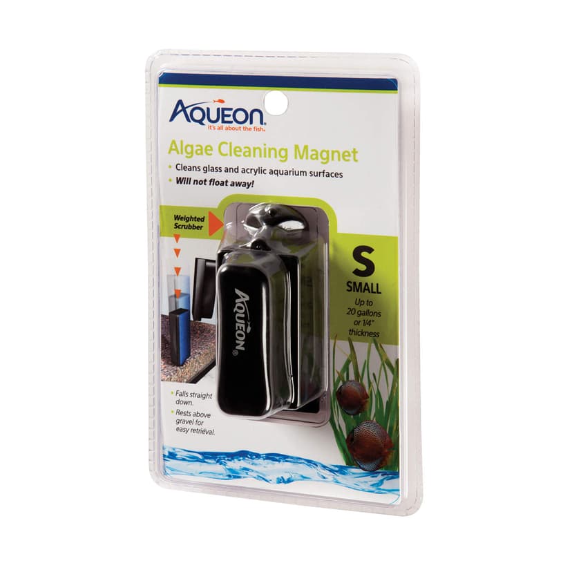 Aqueon Aquarium Algae Scraper, Fish Tank Cleaning Magnets for Glass/Acrylic, Small, Black