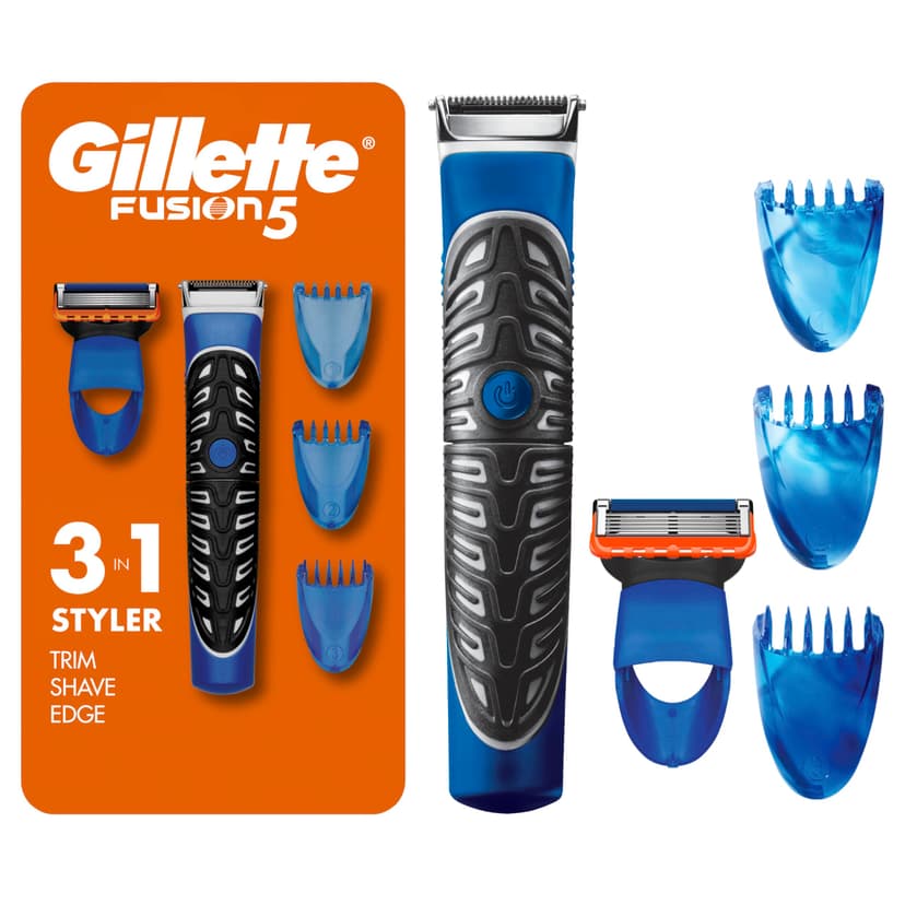 Gillette Styler: Beard Trimmer, Men's Razor & Edger, All Purpose Styler, All-in-one Tool, Shave, Trim & Edge, Waterproof, Fusion Razors for Men / Styler, with 3 Comb Attachments