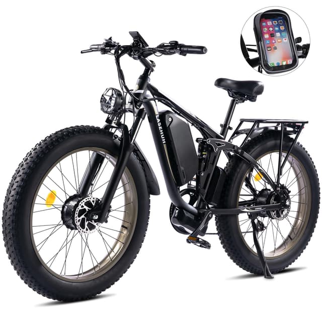 Lasehuh Electric Bike for Adults, 1500W Ebikes Removable Larger Battery,26"x4" Fat Tire, Bikes for Beach Mountain Snow Commute Off-Road Ride with UL Certified (1500W, Cashmere Silver)