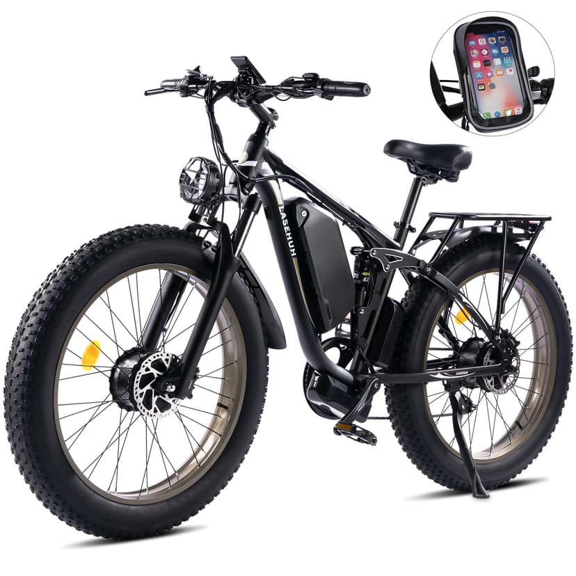 Lasehuh Electric Bike for Adults, 1500W Ebikes Removable Larger Battery,26"x4" Fat Tire, Bikes for Beach Mountain Snow Commute Off-Road Ride with UL Certified (1500W, Cashmere Silver)