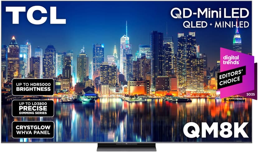 TCL 85 Inch Class QM8K Series | Mini LED QLED 4K HDR | 85QM8K, 2025 Model | 120HZ-144HZ Anti Reflective Wide Angle Screen Smart Google TV Dolby Atmos | Voice Remote Alexa Gaming Streaming Television