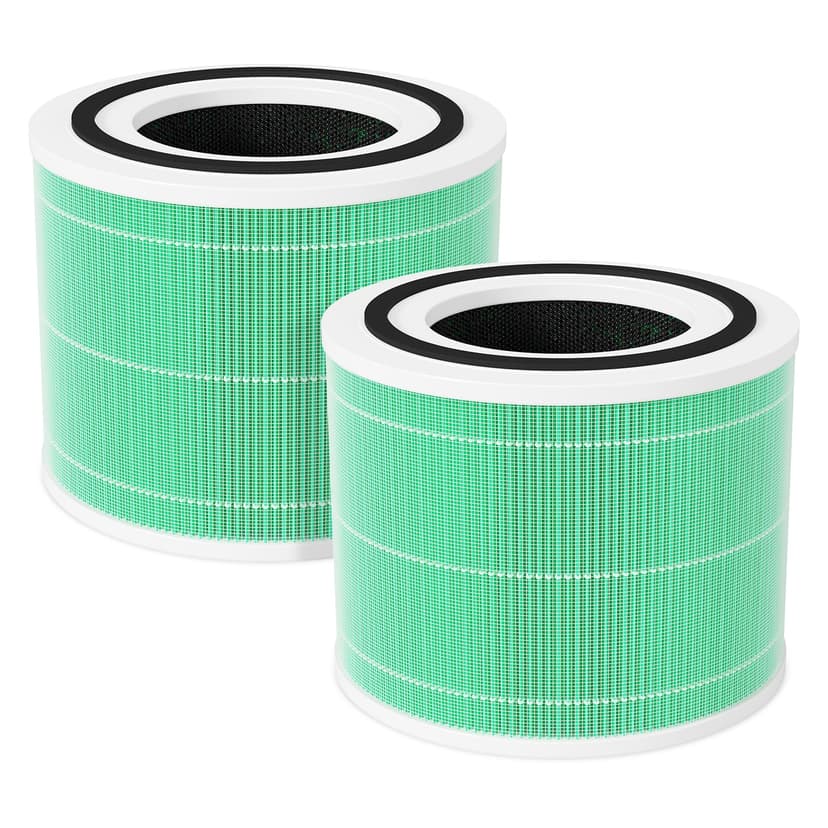 2-Pack Core 300 Replacement Filter Compatible with LEVOIT Core 300 and Core 300S Air Purifier, H13 True HEPA, High-Efficiency Activated Carbon, Replace Core300-RF-TX, Green
