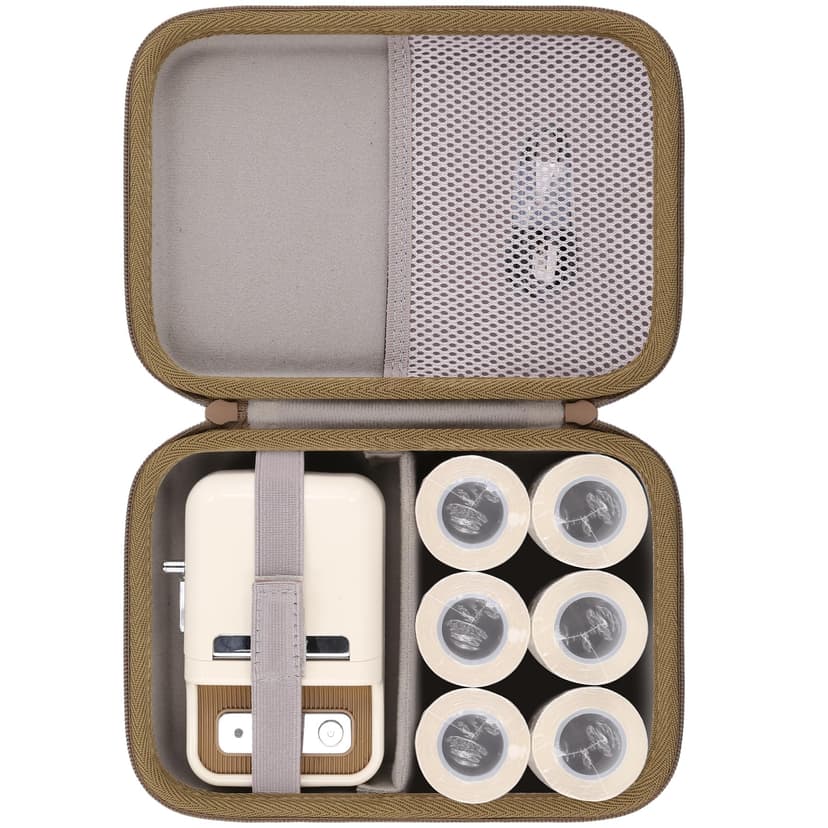 Baval Label Printer Case Compatible with NIIMBOT B21/B21 Pro/B1 Label Maker Thermal Label Printer and 2 inch Label Paper(White Case)