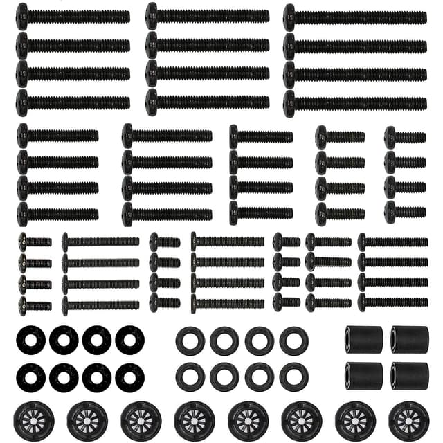 WALI Universal TV Mounting Hardware Kit Set Includes M4 M5 M6 M8 TV Screws and Spacer Fit Most TVs up to 80 inch (UVSP), Black