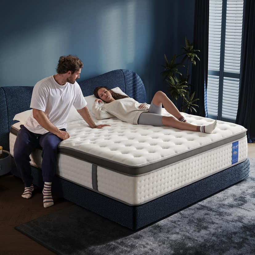 KOULABR Z King Size Mattress,12 Inch King Mattress in a Box,Superior Hybrid with Gel Memory Foam or Back & Lumbar Support,100 Night Trial,Maximum Support,Pressure Relief,Zoned Support Spring, Firm
