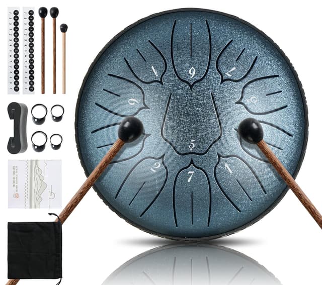 Steel Tongue Drum 11 Note 6 Inches D-Key Tank Drum Handpan Drum Percussion Instrument for Meditation Entertainment Musical Education Concert Mind Healing Yoga