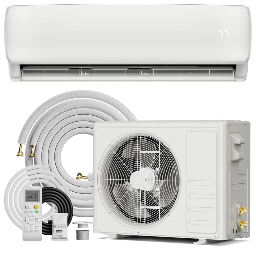 Mountman 12000 BTU Mini Split AC/Heating System,19 SEER2 110/120V Energy Efficient Ductless Inverter System,Cools Up to 750 Sq.Ft with Pre-Charged Condenser,Heat Pump & Installation Kits