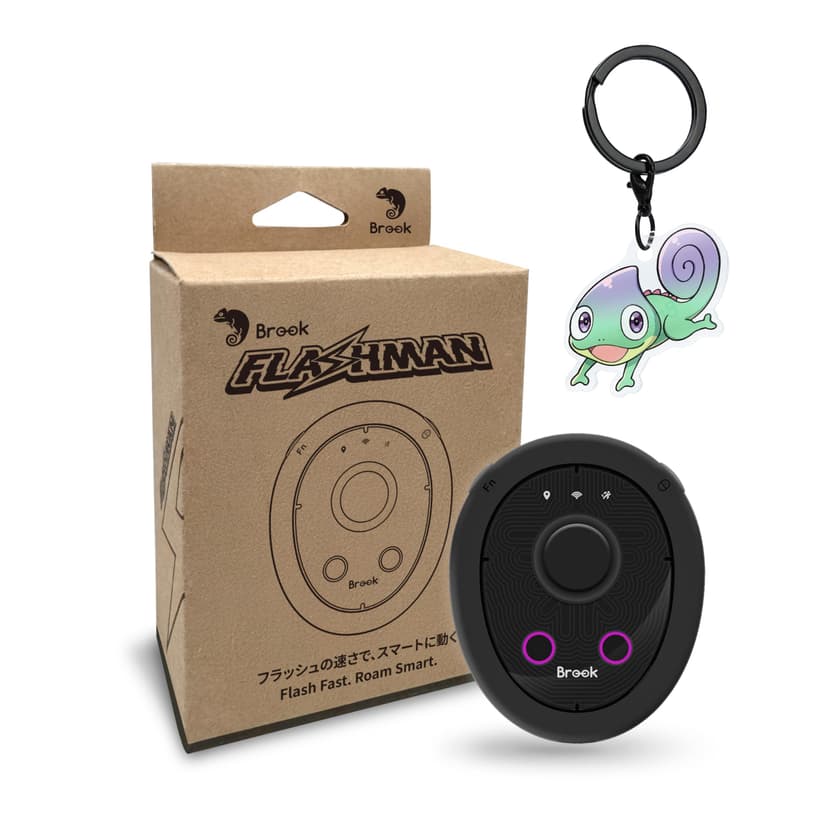 Brook Flashman Virtual GPS Joystick with Keychain for iPhone (iOS 17+), Bluetooth Location Controller with Teleport, Smart Roaming, Route Cruise, Coordinate Sharing, No Jailbreak【Exclusive Version】