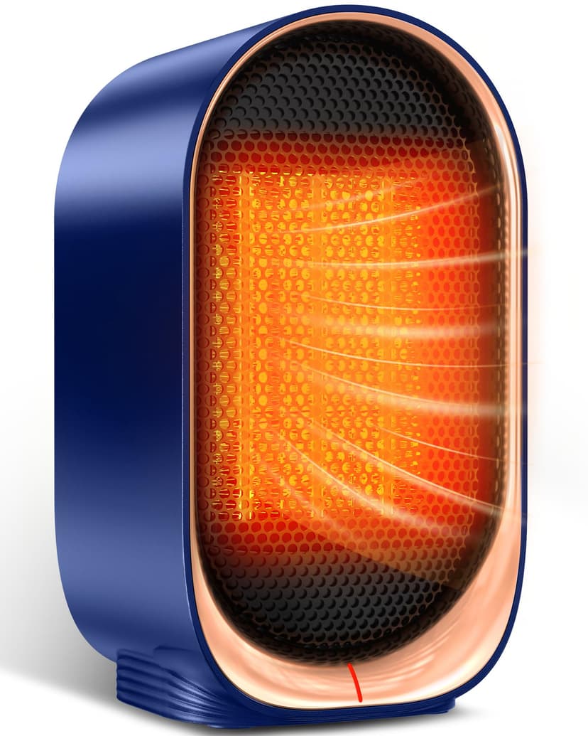 Space Heater, Portable Heater for Indoor Use, Small Electric Heaters with Overheat & Tip-Over Protection, Mini Desk Heaters for Office Bedroom Bathroom, Compact & Efficient Heating, Blue