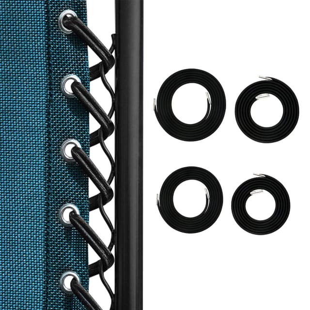 SunnyZoo Professional Replacement Cords for Zero Gravity Chair(4 Cords), Zero Gravity Recliner Repair Tool for Lounge Chair, Bungee Chair Cord (Black)