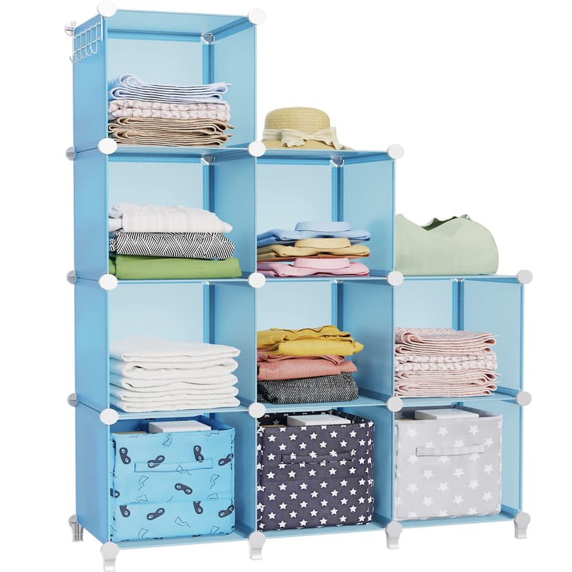 HOMIDEC 9 Cube Storage Organizer, Cubes Shelves for Living Room, Bedroom, Blue