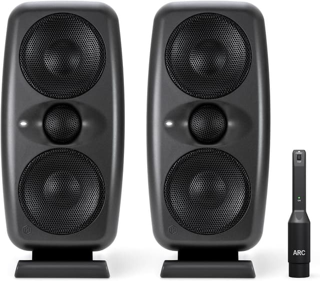 IK Multimedia iLoud MTM MKII (Pair Plus ARC mic) Compact Studio Monitor with Built-in ARC Room Correction, Speaker Emulation, 100W Power