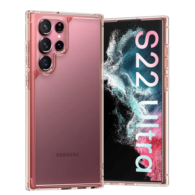 TOCOL for Samsung Galaxy S22 Ultra Case, Translucent Matte Hard Back [Military Grade Shockproof] [Anti-Scratch & Anti-Fingerprint] Slim Fit Protective Cover for Galaxy S22 Ultra Case 6.8'', Rose Gold