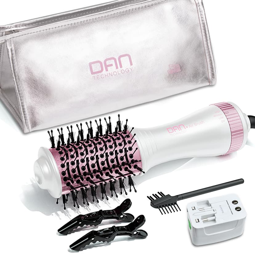 Auto Dual Voltage Hair Dryer Brush,110V-120V/220V-240V,Travel HairDryer Brush,Small Hot Airbrush,Blow Dryer Brush,Small Hair Dryer Brush,4 in 1 Hair Dryer and Styler Volumizer