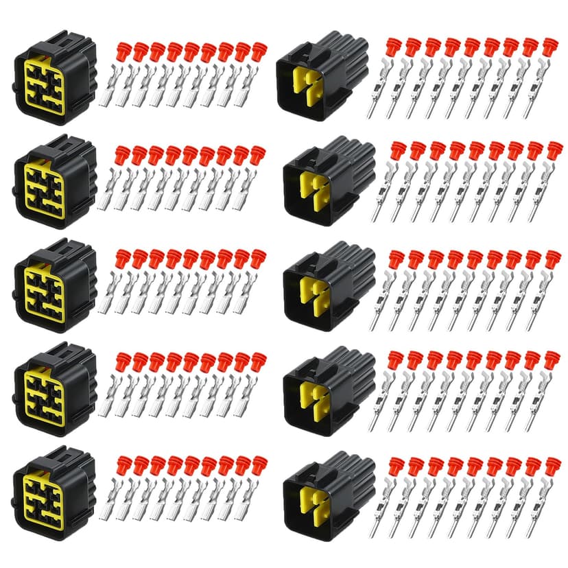 Daohaodeli 9 Pin Waterproof Plug Connector No Wire, Electrical Female Male Plug Connector, Quick Connect/Disconnect Socket, Suitable for Marine Boat Car Truck Motorcycle or Other Devices(9 pin black)