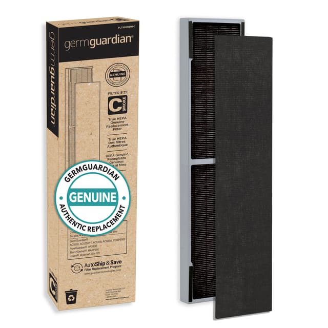 GermGuardian Filter C Smoke Clear HEPA Genuine Air Purifier Filter, for Wildfire Smoke, Odors, Removes 99.97% of Pollutants and Smoke Toxins, for AC5000, AC5250, AC5300, AC5350, CDAP5500, FLT5000SM