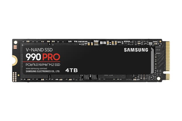 Samsung 990 PRO SSD 4TB PCIe 4.0 M.2 2280 Internal Solid State Hard Drive, Seq. Read Speeds Up to 7,450 MB/s for High End Computing, Gaming, and Heavy Duty Workstations, MZ-V9P4T0B/AM