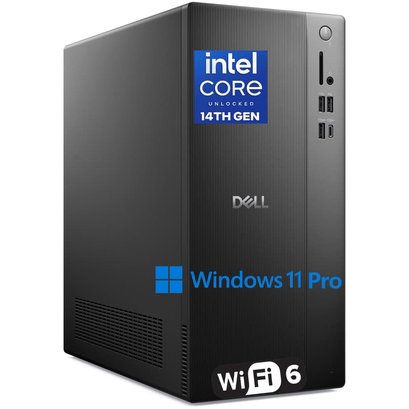Dell Tower PC Ect1250 Desktop Computers for Home & Business, 14th Gen Intel 4-Core Processor, 16GB DDR5 RAM, 512GB PCIe SSD, WiFi 6, Bluetooth, DisplayPort, HDMI, Type-C, Windows 11 Pro