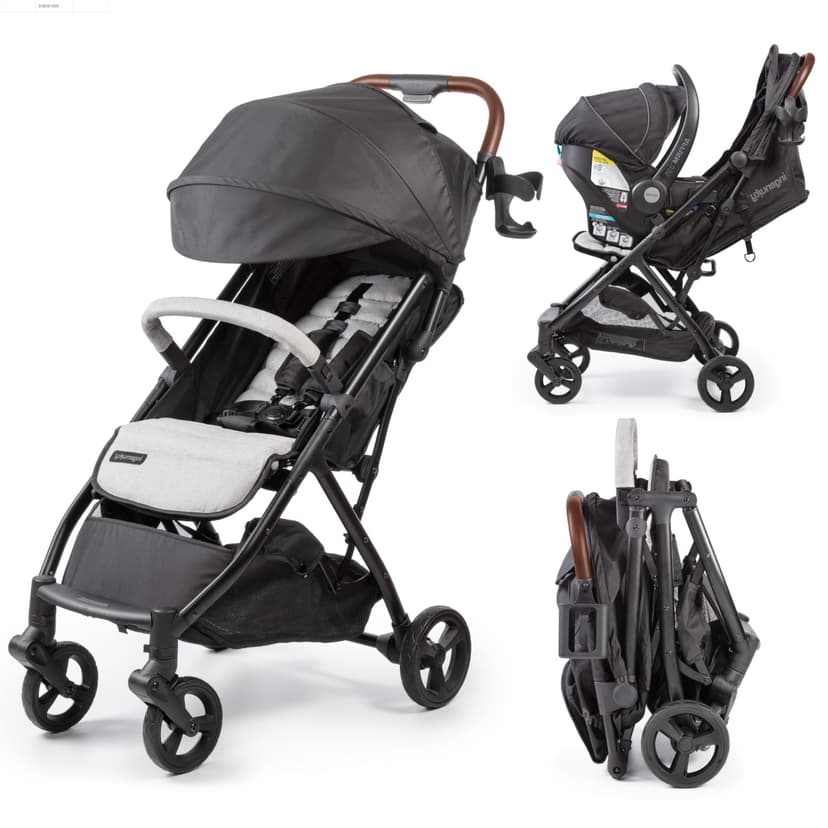 Ingenuity Ingenuity 3Dquickclose CS+ Compact Fold Stroller – Lightweight Stroller with Oversized Canopy, Extra-Large Storage and Compact Fold, Gray