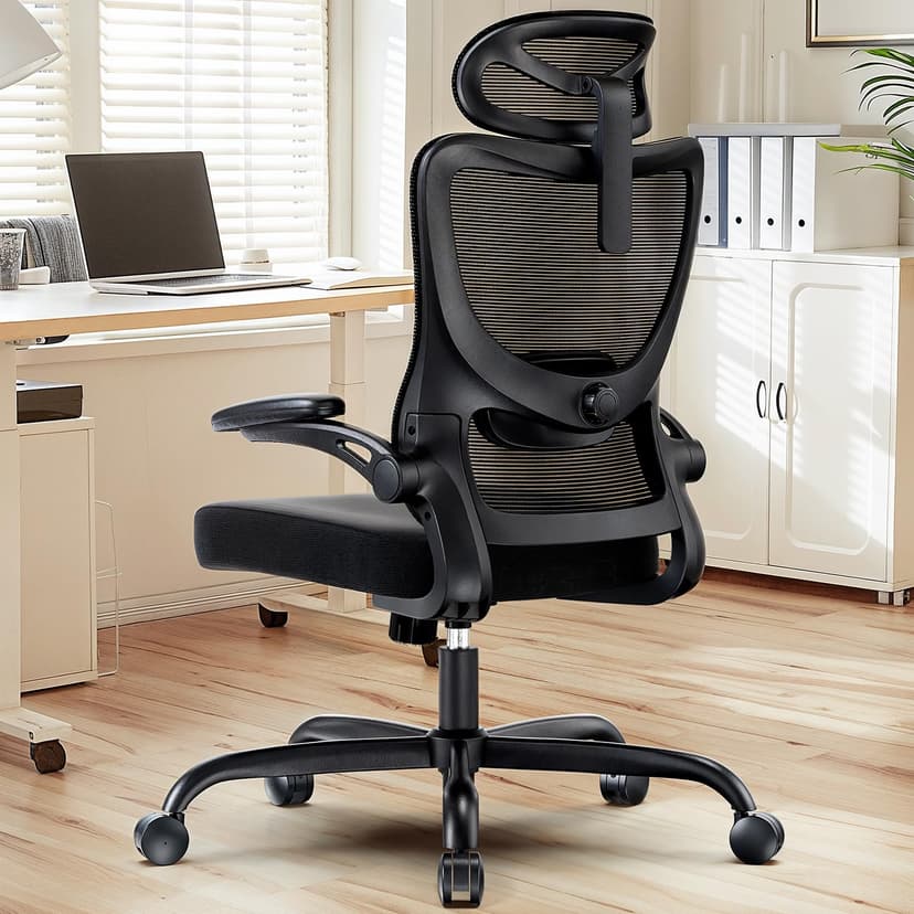 HUANUO Ergonomic Office Chair, High Back Computer Desk Chair with Adjustable Lumbar Support and Headrest, Comfy Gaming Chair with 3D Armrests, Home Office Rolling Chair, Max Load 300 lbs