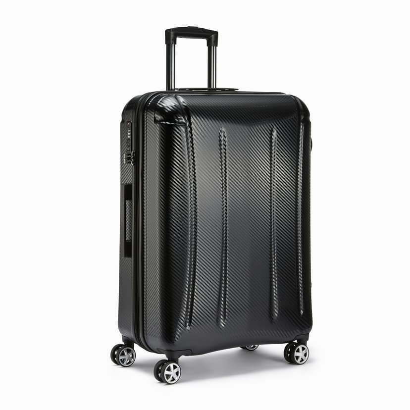 Amazon Basics 30-Inch Hardside Checked Spinner Luggage With TSA Lock, Lightweight Expandable Suitcase, Scratch-Resistant Surface, 8 Multi-directional Wheels, Black