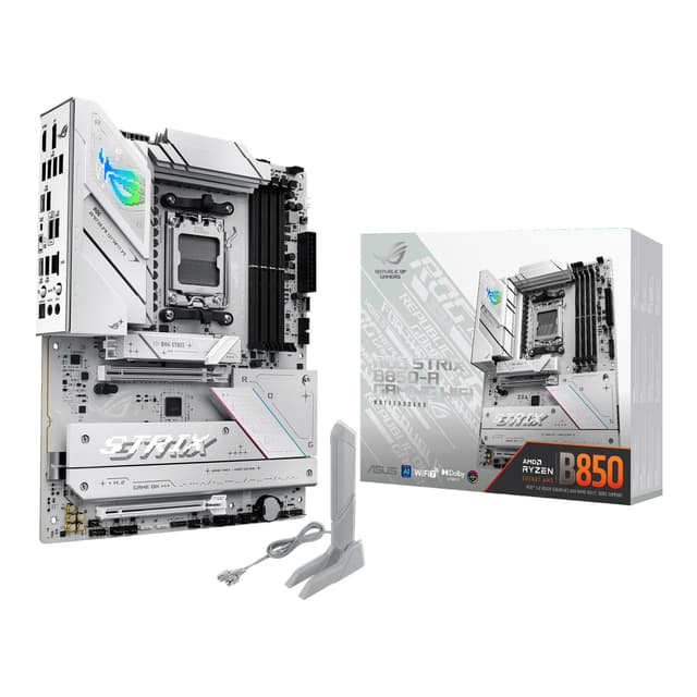 ASUS ROG Strix B850-A Gaming WiFi AMD AM5 B850 ATX Motherboard 14+2+2 Power Stages, DDR5 AEMP, 2.5G LAN, WiFi 7 with Q-Antenna, 4X M.2, PCIe® 5.0, USB 20Gbps Type-C, AI Networking II, ASUS AI Advisor