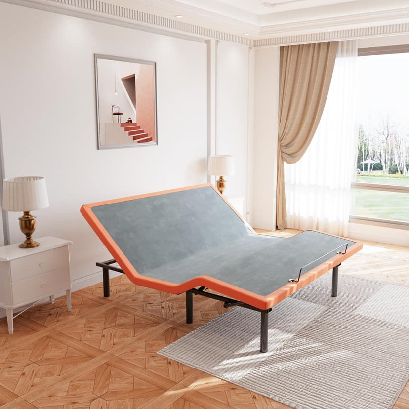 ESHINE Adjustable Bed Frame King - Ergonomic Electric Bed Base, Foot & Head Incline, APP Control, Wireless Remote, Zero Gravity, Anti-Snore, King, 2000 Series