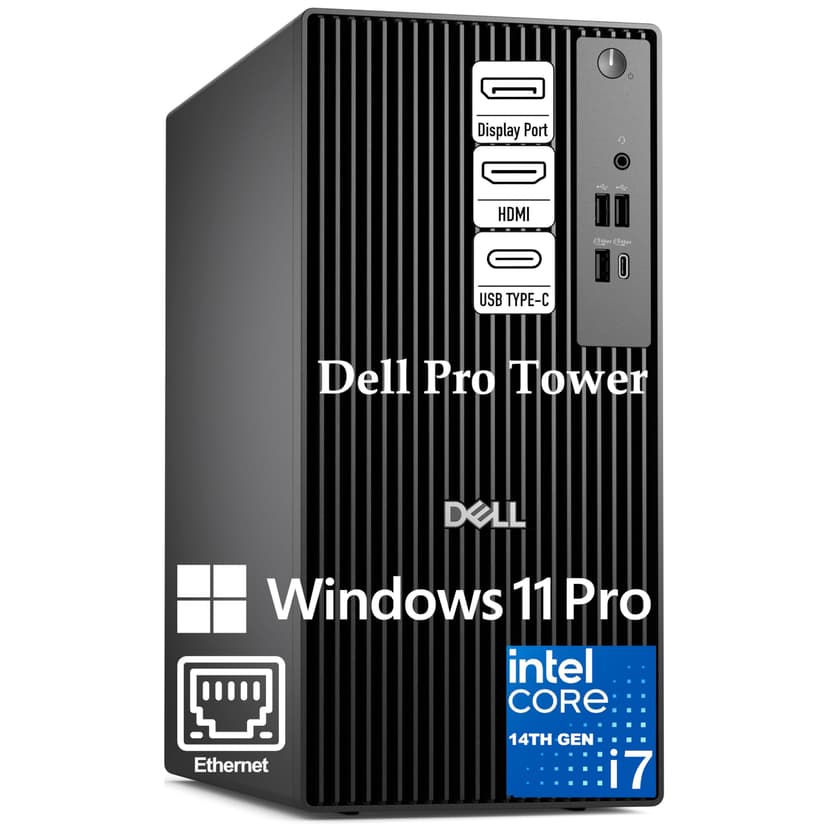 Dell Desktop Computers for Business Professionals - Intel Core i7-14700 (20-Cores), 16GB DDR5 RAM, 512GB PCIe SSD, Dual 4K Support, Remote Work Ready, Windows 11 Pro, 2026 Pro Tower QCT1250