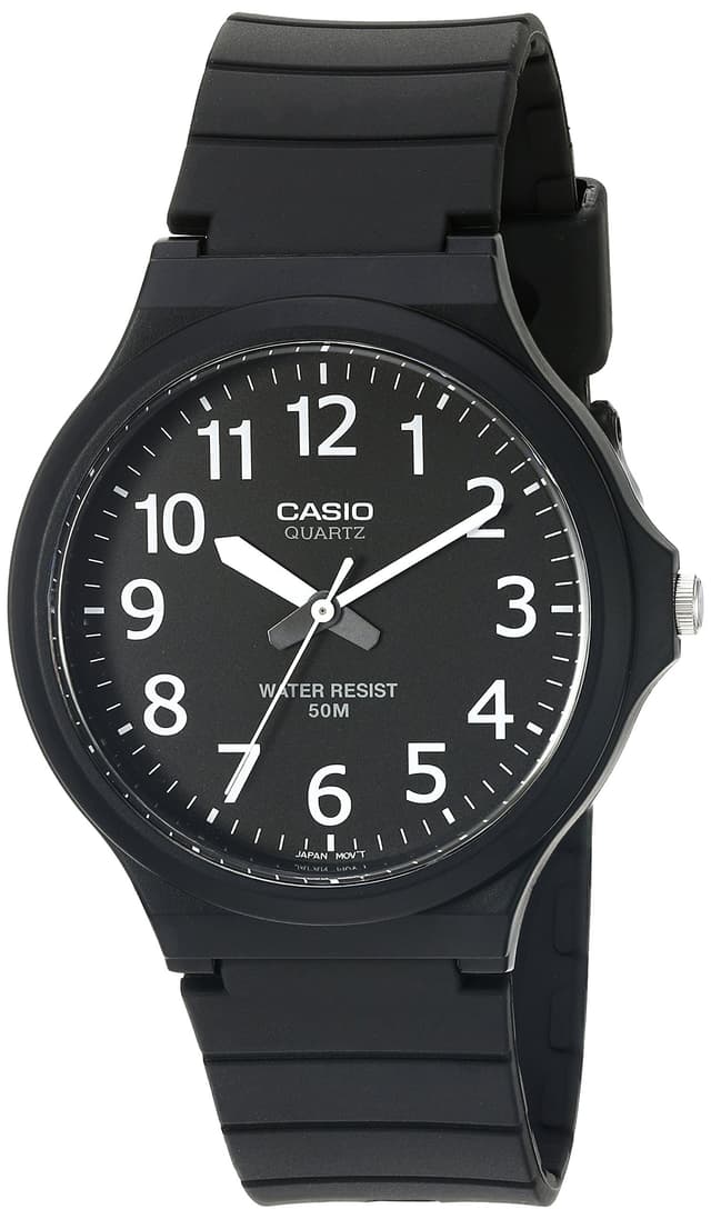 Casio MW240 Series | Watches for Men | Analog Quartz Watch | 50M WR | Large Resin Case | Resin Glass | Resin Band | Large Arabic Numerals | Analog Watch | Easy to Read Display | 3 Year Battery