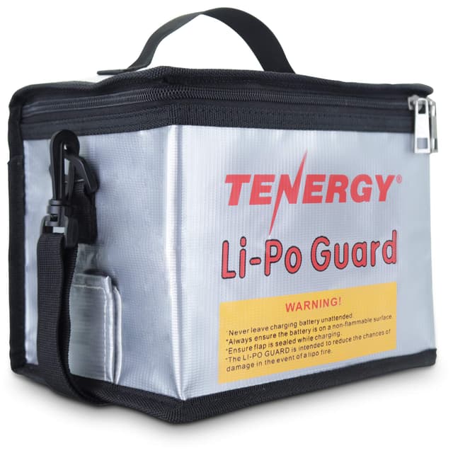 Tenergy Fire Retardant Lipo Zipper Bag for Charging and Storing Lipo Battery Packs, 8.5 x 6.5 x 5.7inch