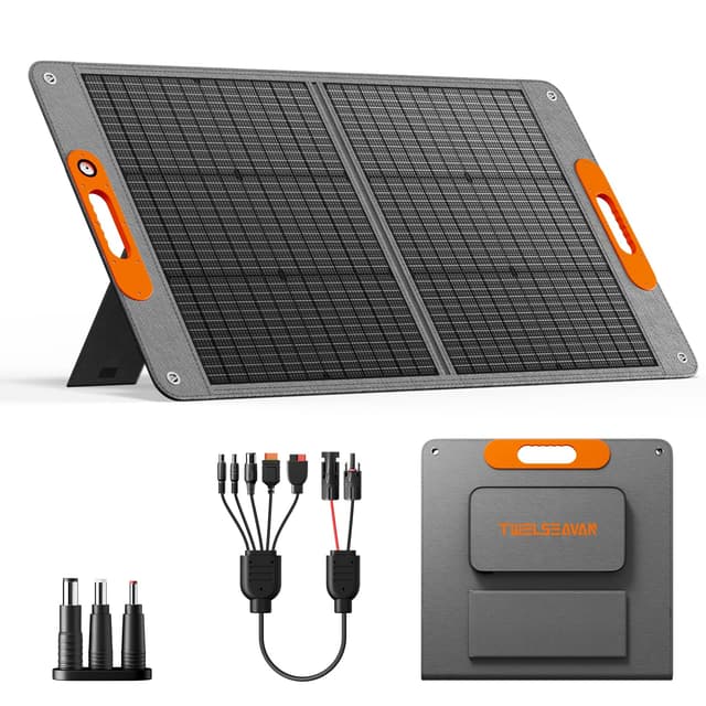 100W Portable Solar Panel for Power Station, 24% High Efficiency ETFE Foldable Solar Panel Charger, QC3.0, Type-C 60W, MC4 Output, IP65 Waterproof, for Outdoor Camping, RV, Emergency Power Supply