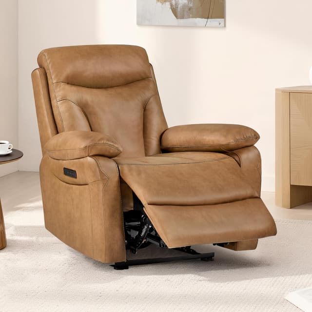 KISLOT Power Recliner Chair Wall Hugger Recliner with Adjustable Headrest and Footrest Electric Faux Leather Reclining Sofa with USB/Type-C Charging for RV Living Room Bedroom
